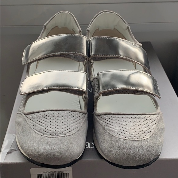 NEW MAX MARA MM34 Gray Perla Velcro Sneakers - NWT - Picture 4 of 11